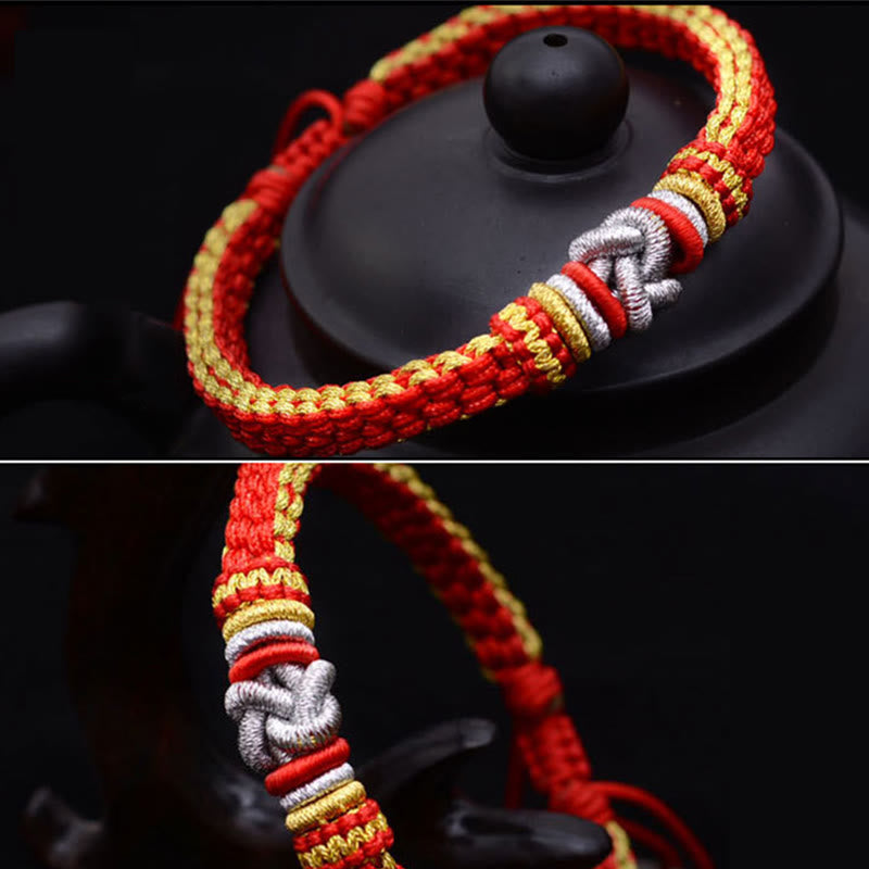 Stone of buddha Colorful Rope True Love Knot Luck Handmade Bracelet