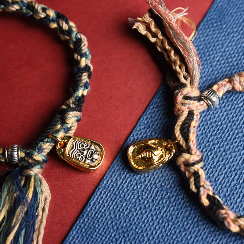 Stone of buddha Zakiram Goddess of Wealth Om Mani Padme Hum Peace Handmade Bracelet