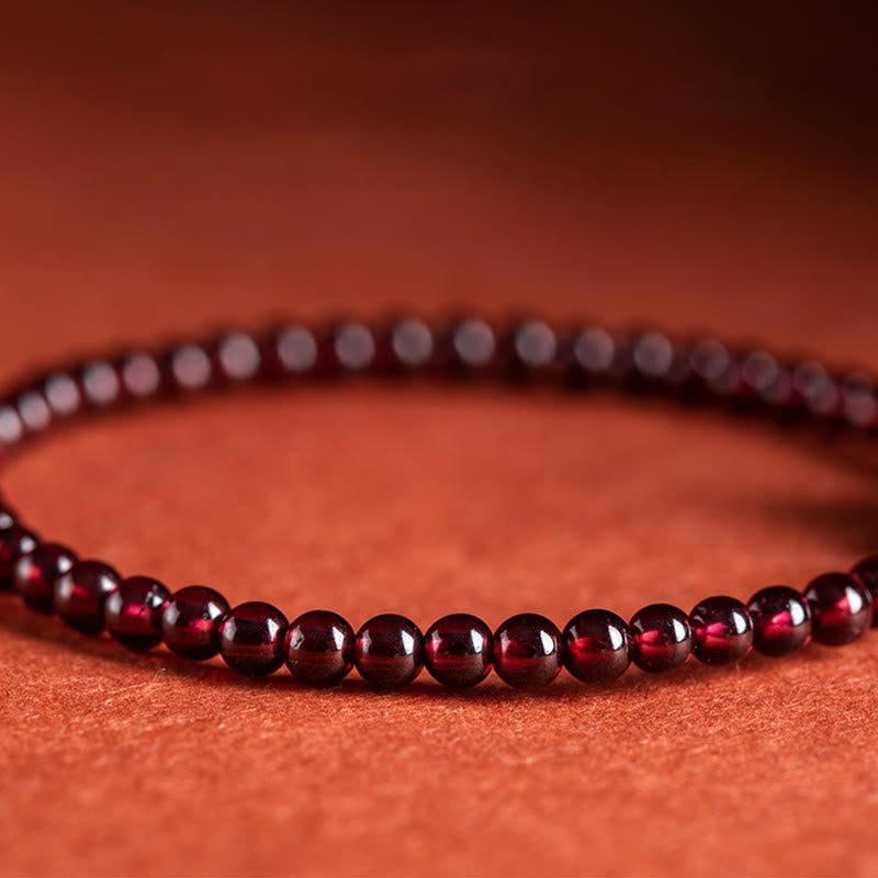 Stone of buddha Garnet Cinnabar PiXiu Blessing Calm String Bracelet