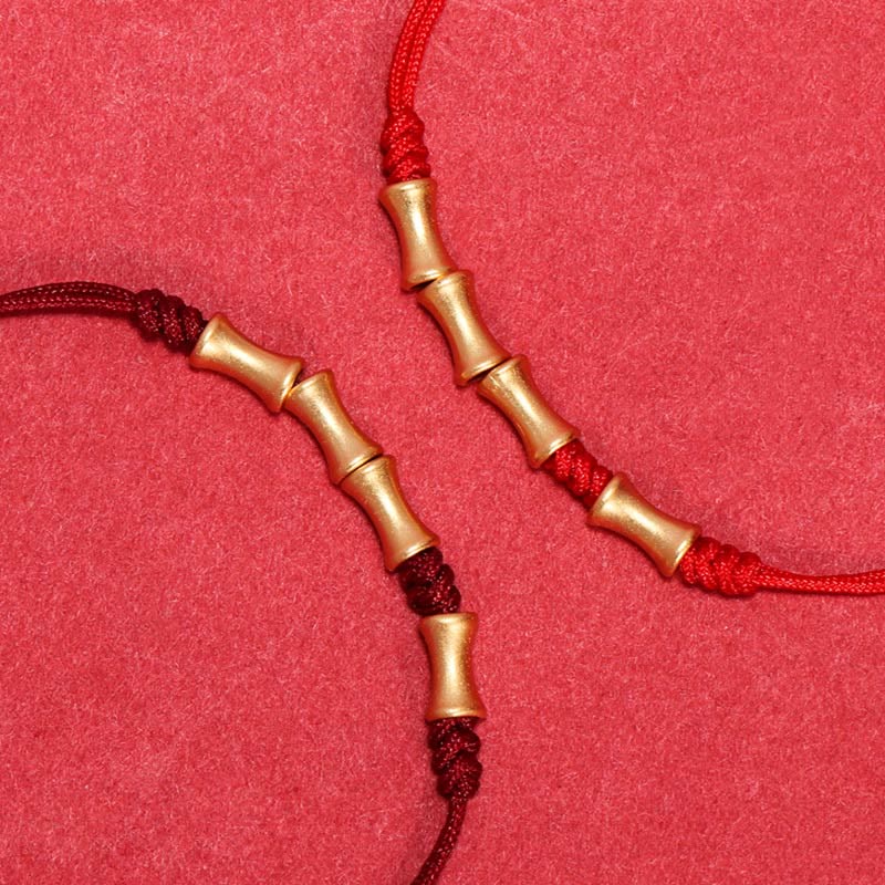 Stone of buddha 925 Sterling Silver Bamboo Design Protection Luck Braided Bracelet