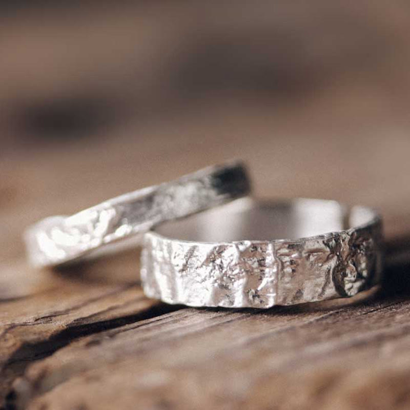 Stone of buddha 925 Sterling Silver Simple Design Blessing Couple Ring