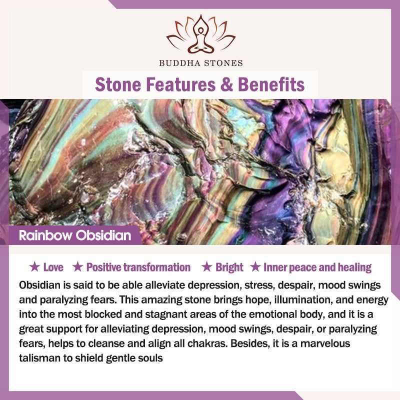 Stone of buddha FengShui Natural Rainbow Obsidian PiXiu Cinnabar Healing Necklace Pendant