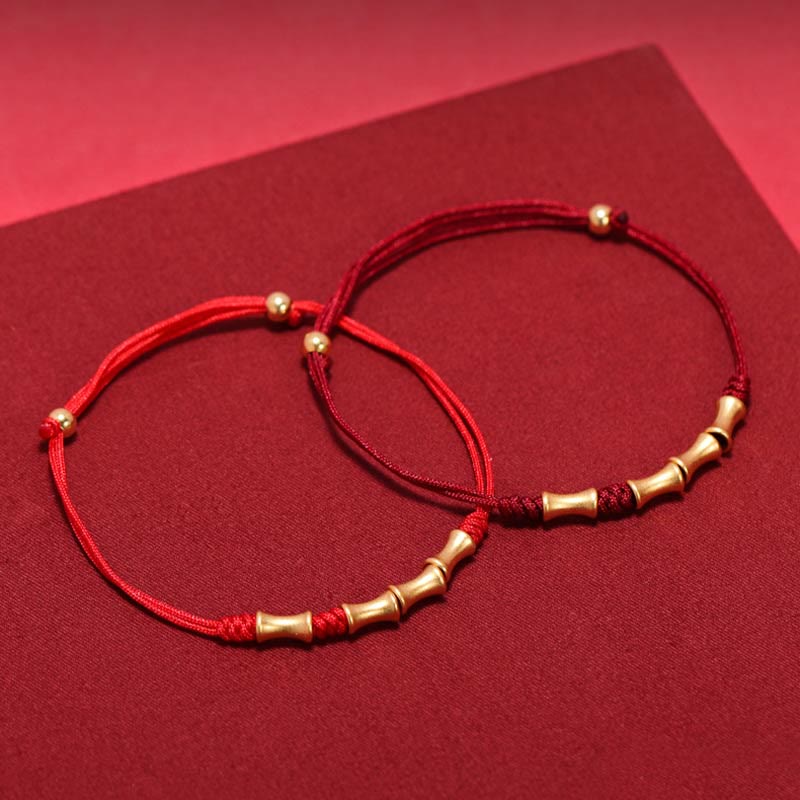Stone of buddha 925 Sterling Silver Bamboo Design Protection Luck Braided Bracelet