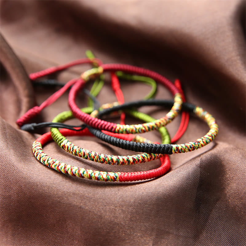 Stone of buddha Tibetan Handmade Multicolor King Kong Knot Luck Strength Braided Bracelet