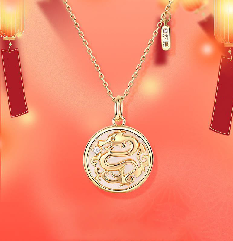 a??a??a??A Flash Sale- Stone of buddha 925 Sterling Silver Tridacna Stone Year of the Dragon Fu Character Luck Strength Necklace Pendant