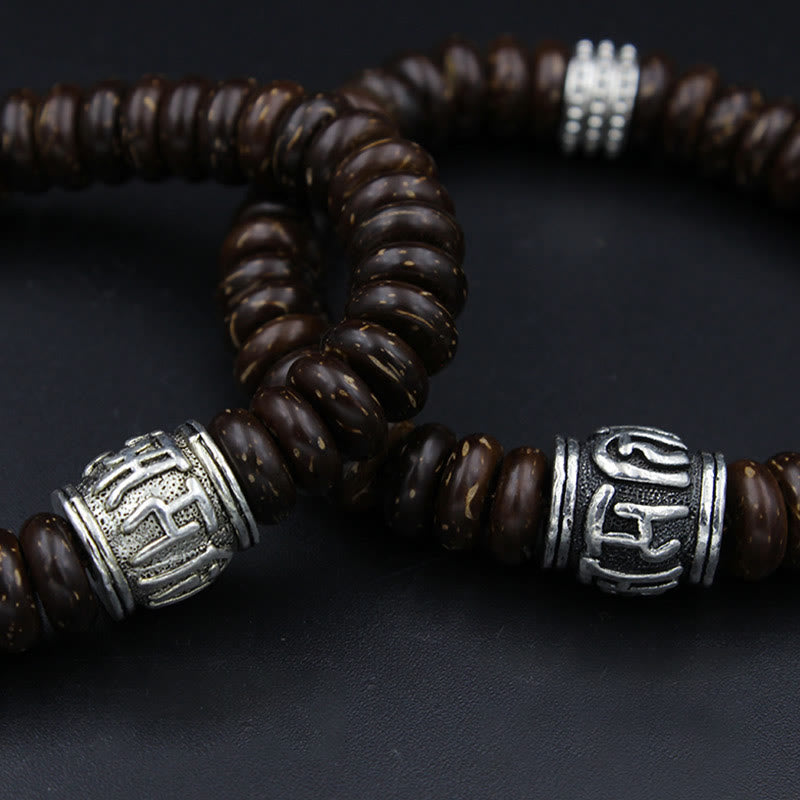 Stone of buddha Natural Tibetan Coconut Shell Om Mani Padme Hum Positive Bracelet