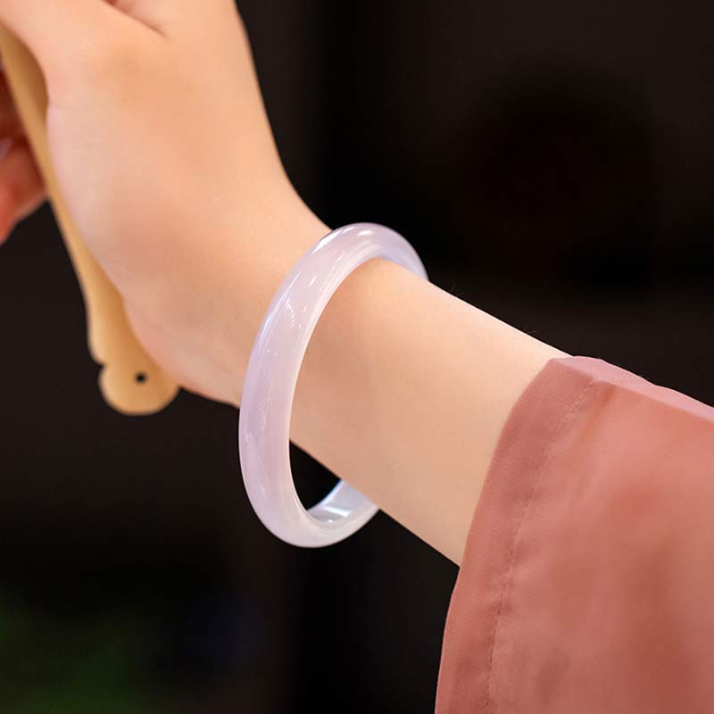 Stone of buddha Natural Chalcedony Harmony Positive Bracelet Bangle