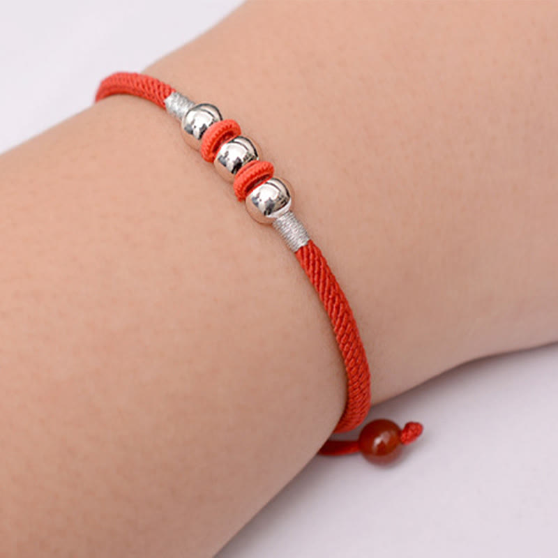 Stone of buddha 925 Sterling Silver Lucky Bead Protection Red String Bracelet
