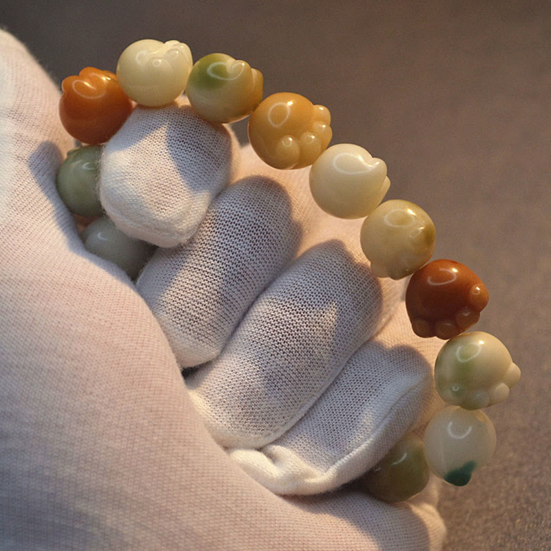Stone of buddha Multilayered Bodhi Seed Cute Cat Paw Calm Harmony Bracelet