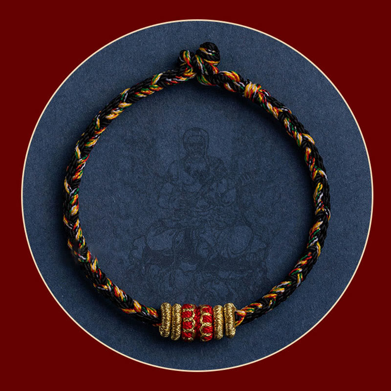 Stone of buddha Tibet Handmade Chinese Zodiac Natal Buddha Luck Strength Braided String Bracelet