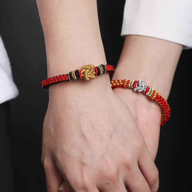 Stone of buddha Colorful Rope True Love Knot Luck Handmade Bracelet