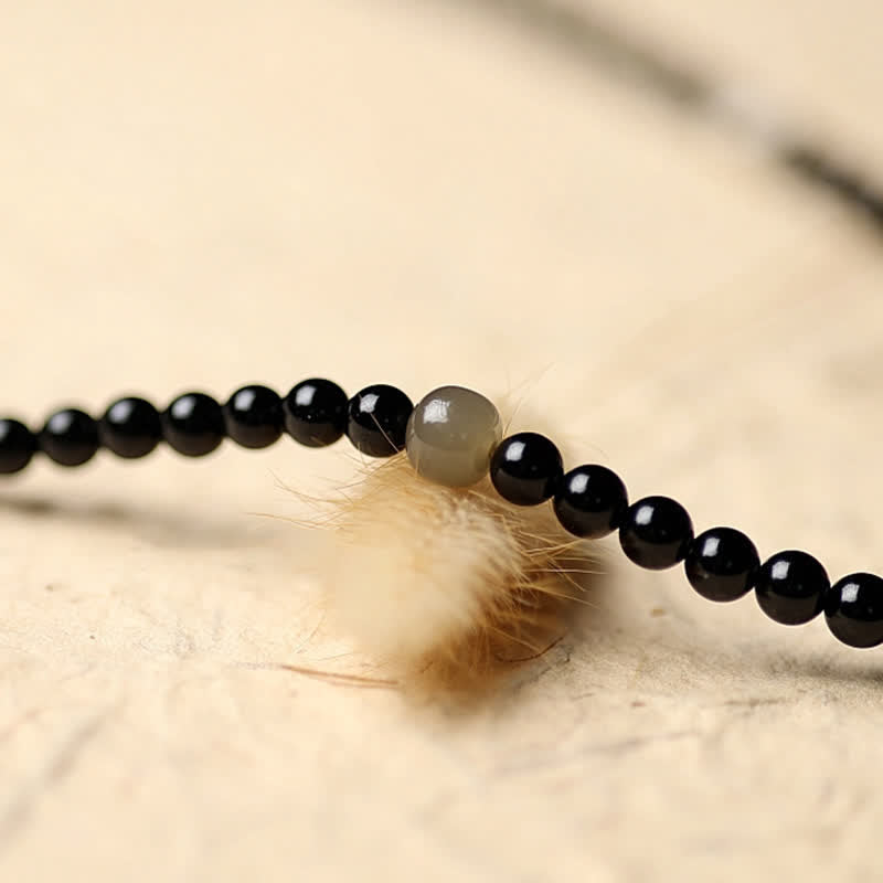Stone of buddha Tibetan Black Onyx Hetian Jade 108 Mala Beads Fortune Bracelet