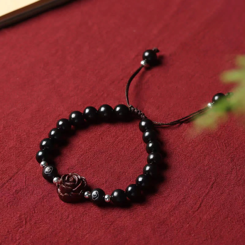 Stone of buddha Small Leaf Red Sandalwood Sooth Bracelet