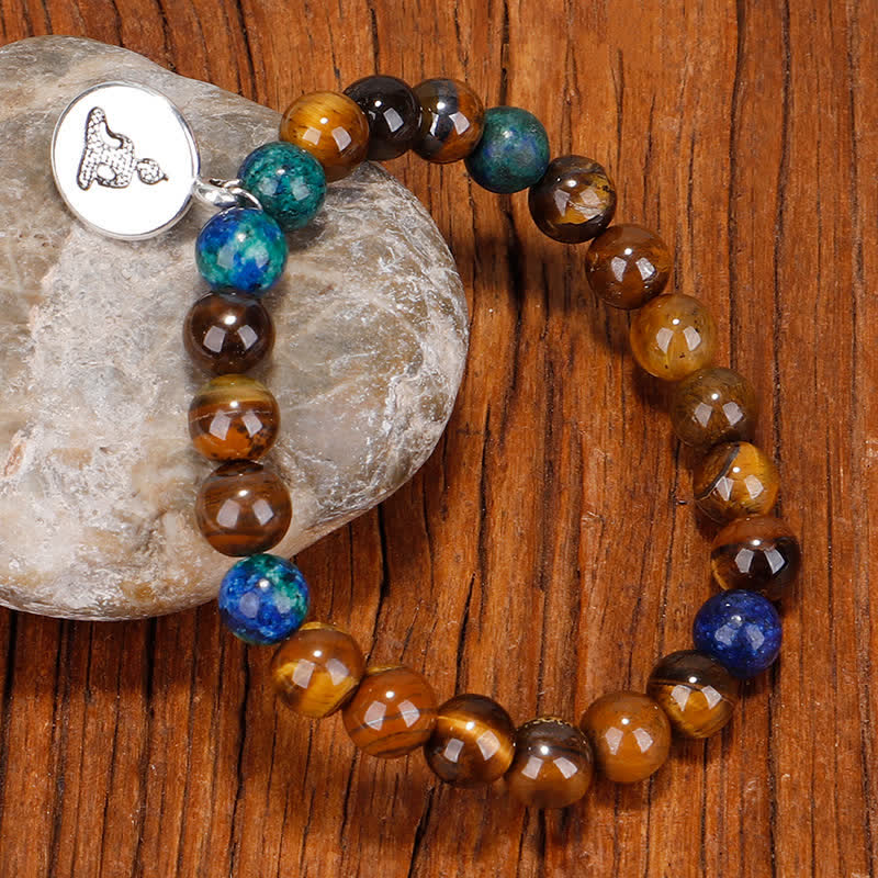 Stone of buddha 108 Mala Beads Tiger Eye Buddha Strength Bracelet Tassel Necklace Pendant