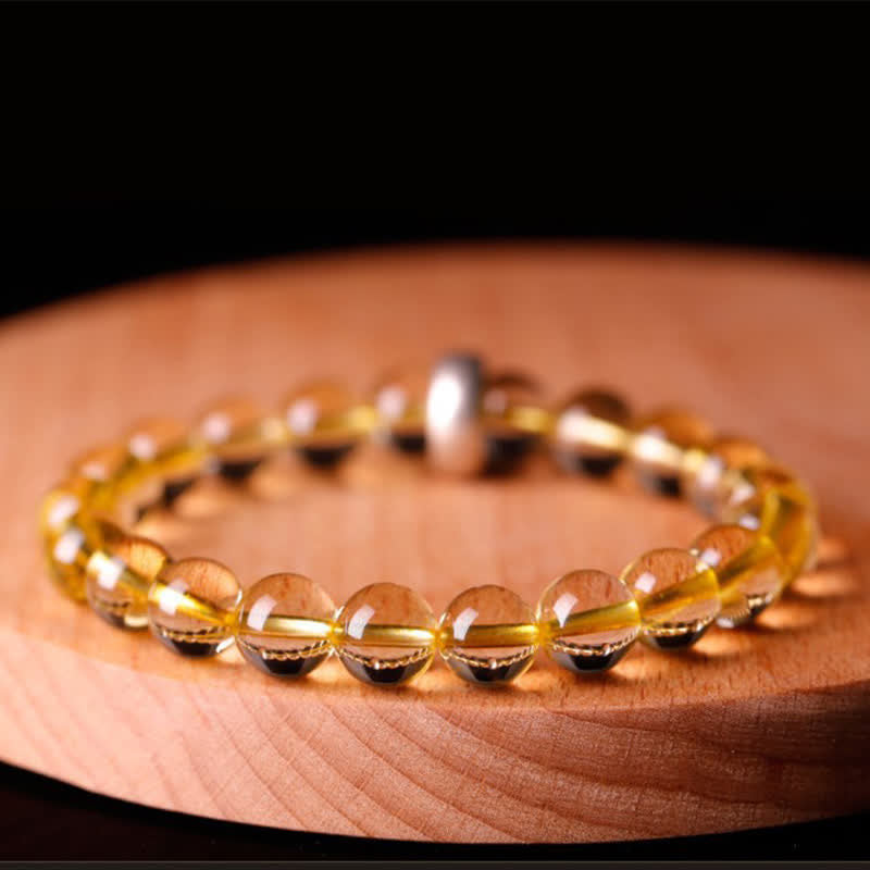 Stone of buddha 925 Sterling Silver Chinese Zodiac Natal Buddha Citrine Protection Bracelet
