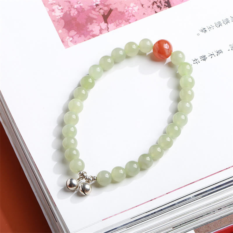 Stone of buddha 925 Sterling Silver Plated Gold Natural Hetian Jade Bead Gourd Lotus Bamboo Fu Character Luck Bracelet