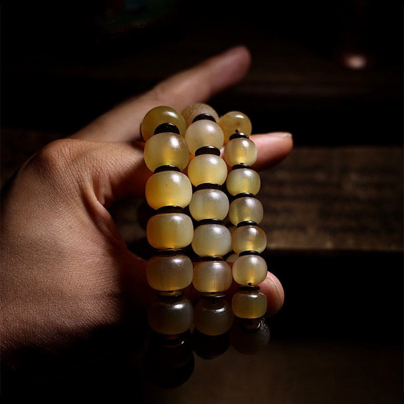 Stone of buddha Handmade Tibetan Sheep Horn Om Mani Padme Hum Auspiciousness Bracelet