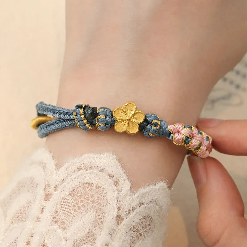 Stone of buddha Peach Blossom Design Wealth String Bracelet