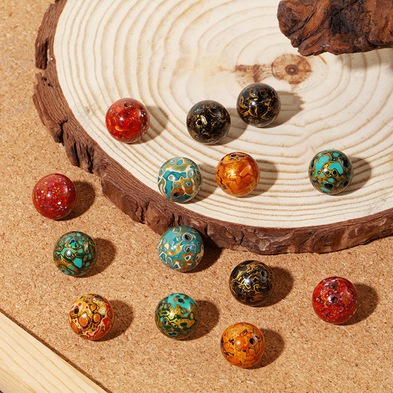 Stone of buddha Natural Multicolored Lacquer Beads Calm Bracelet