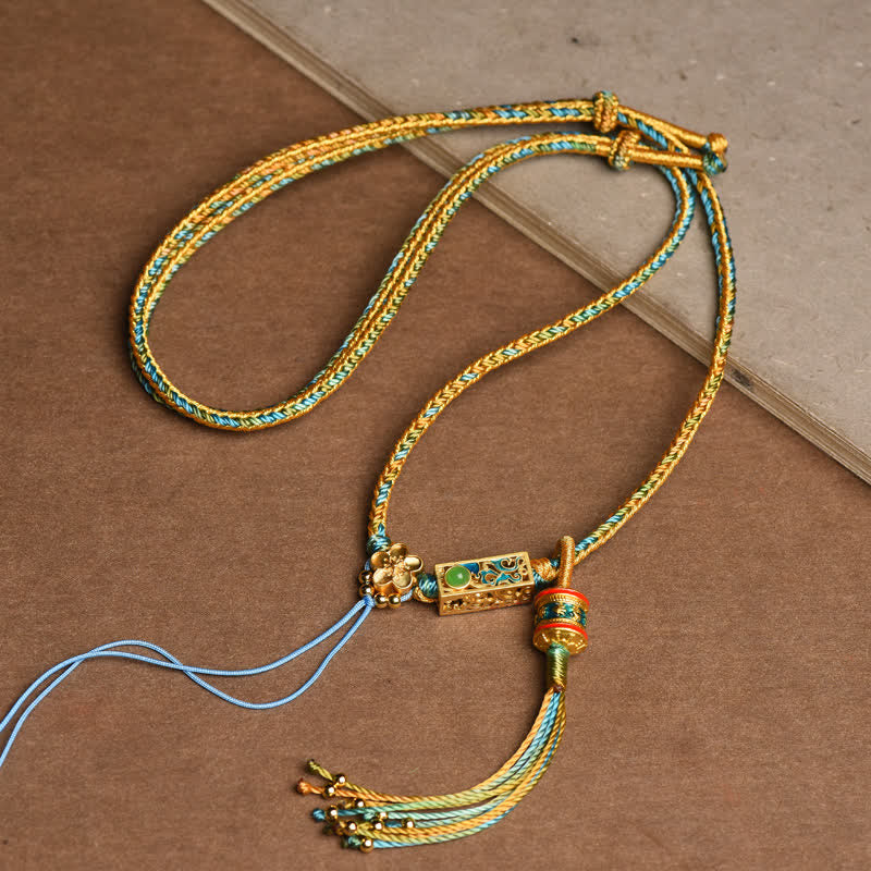 Stone of buddha Colorful String Copper Wealth Necklace Pendant