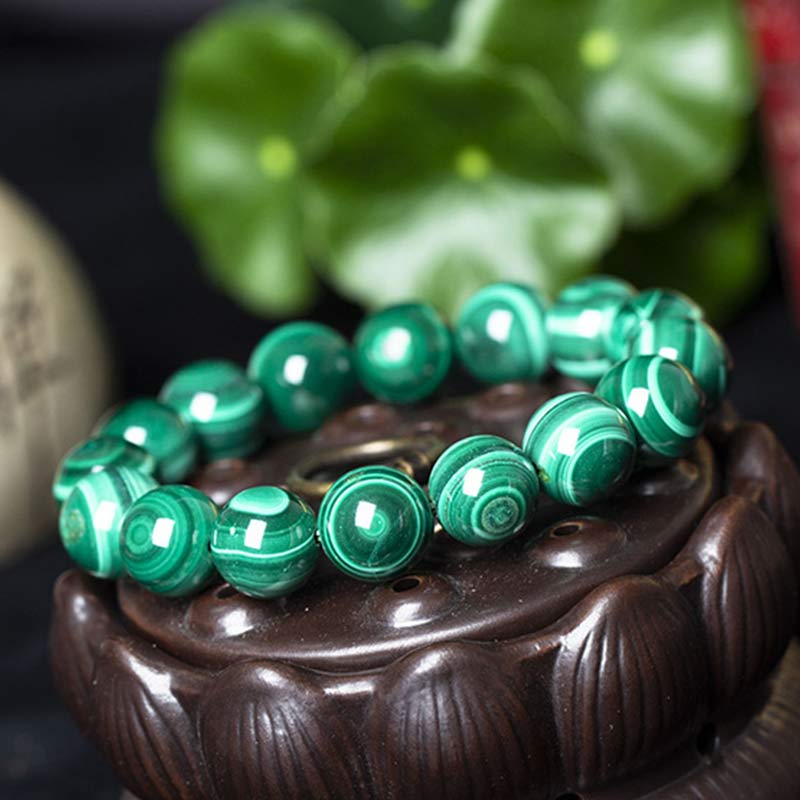 Stone of buddha Natural Malachite Protection Calmness Bracelet