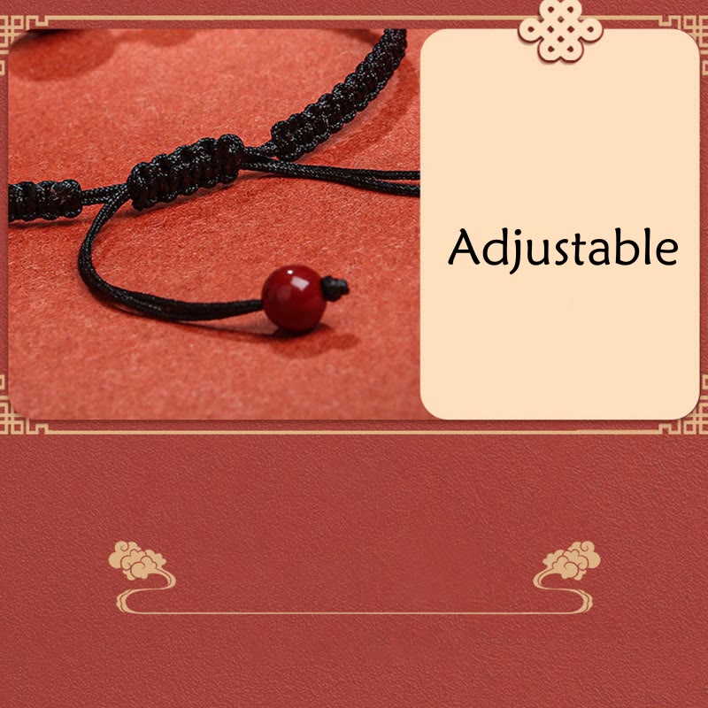 Stone of buddha Natural Cinnabar Peace Buckle Blessing String Bracelet