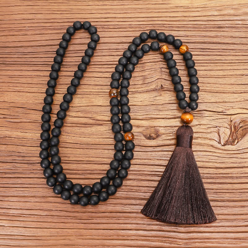 Stone of buddha 108 Mala Beads Frosted Stone Tiger Eye Balance Bracelet Necklace Pendant