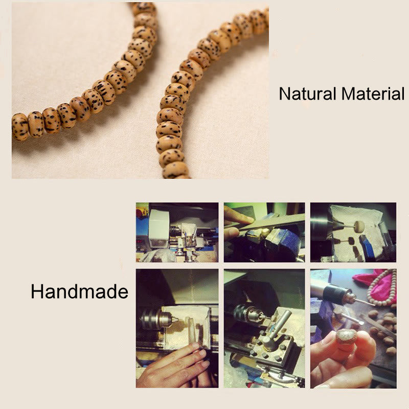 Stone of buddha Bodhi Seed Small Leaf Red Sandalwood Wisdom Bracelet