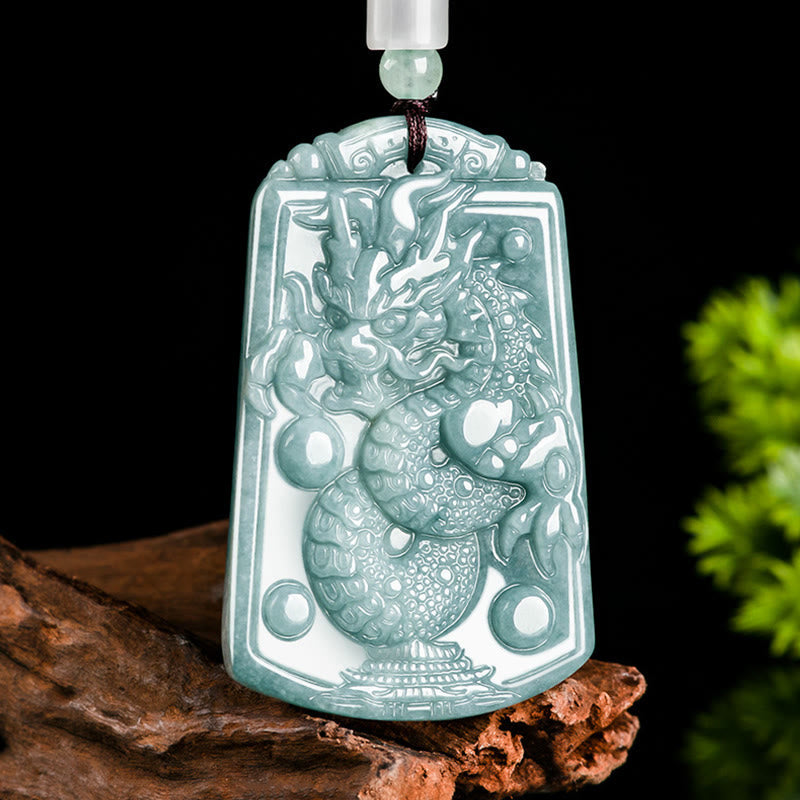Stone of buddha Year Of The Dragon Chinese Zodiac Dragon Travels The World Jade Strength Necklace Pendant
