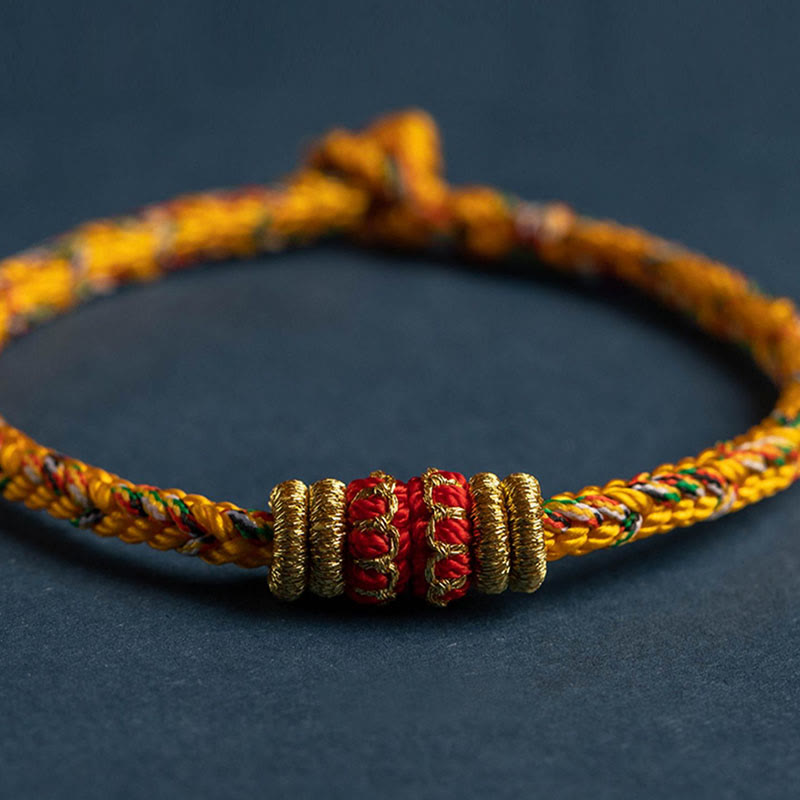 Stone of buddha Tibet Handmade Chinese Zodiac Natal Buddha Luck Strength Braided String Bracelet