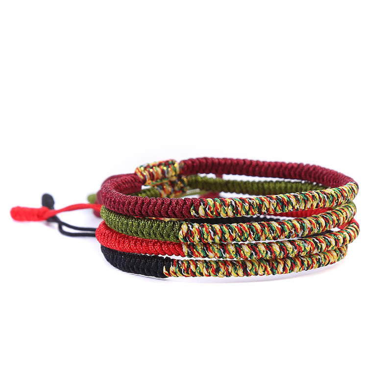 Stone of buddha Tibetan Handmade Multicolor King Kong Knot Luck Strength Braided Bracelet