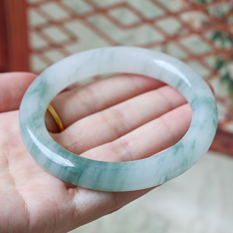 Stone of buddha Natural Jade Luck Prosperity Bangle Bracelet