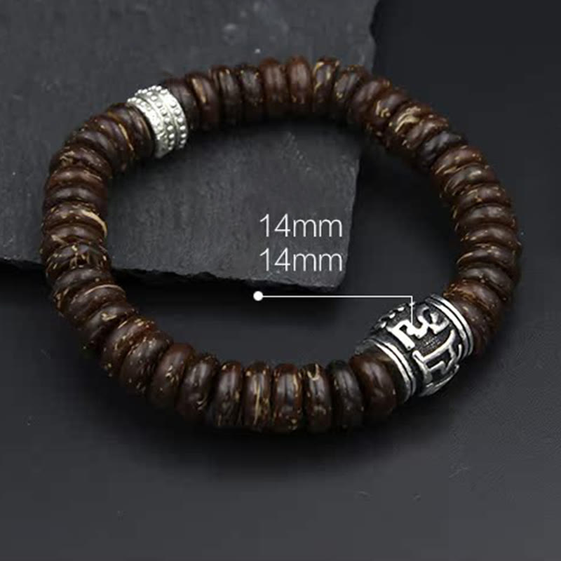 Stone of buddha Natural Tibetan Coconut Shell Om Mani Padme Hum Positive Bracelet