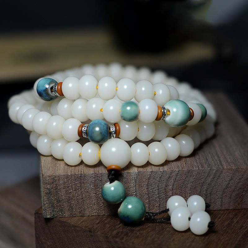 Stone of buddha 108 Mala Beads Bodhi Seed Keep Away Evil Spirits Calm Bracelet
