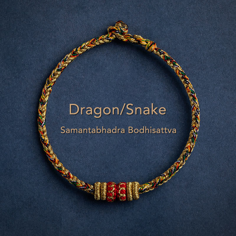 Stone of buddha Tibet Handmade Chinese Zodiac Natal Buddha Luck Strength Braided String Bracelet