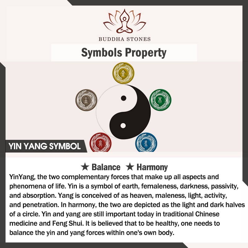 Stone of buddha Yin Yang Symbol Adjustable Blessing Couple Ring