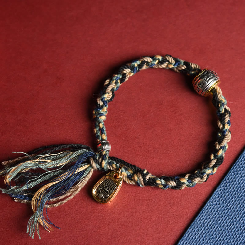 Stone of buddha Zakiram Goddess of Wealth Om Mani Padme Hum Peace Handmade Bracelet