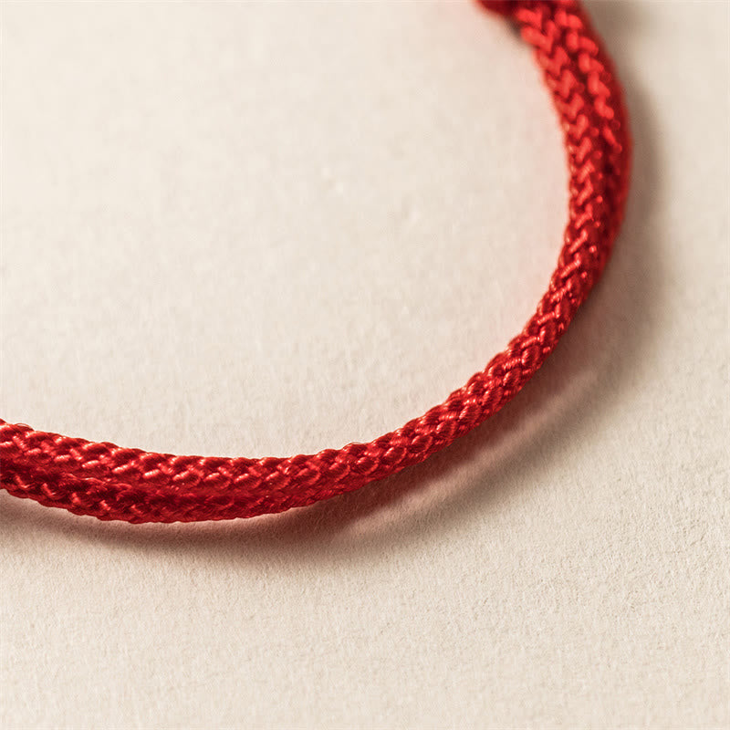 Stone of buddha 925 Sterling Silver Year of the Dragon Luck Strength Red Rope Bracelet
