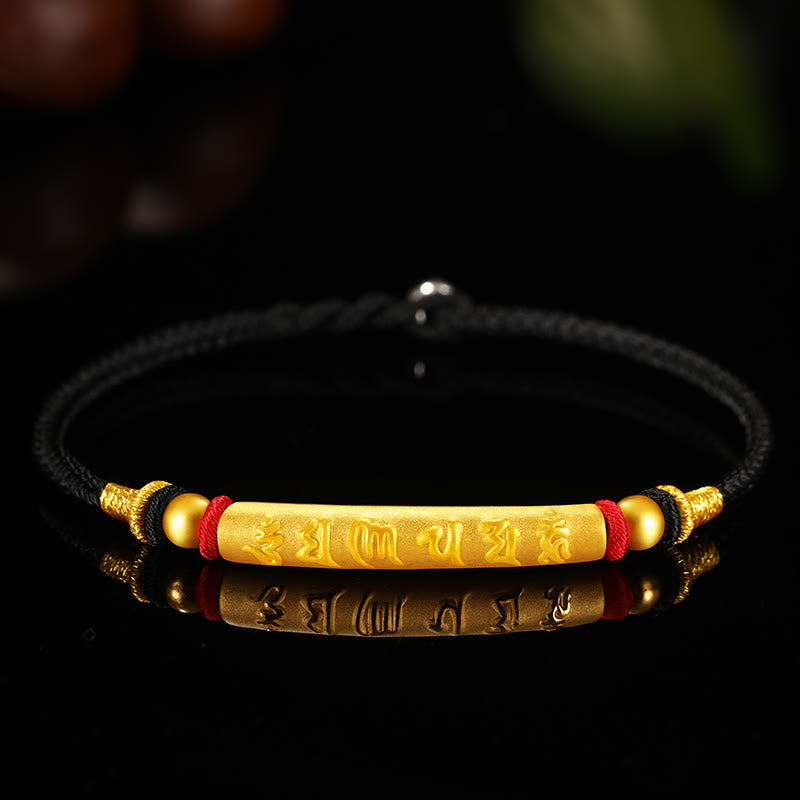 Stone of buddha Tibetan 999 Gold Om Mani Padme Hum Handcrafted Eight Thread Peace Knot Luck Braided Couple Bracelet
