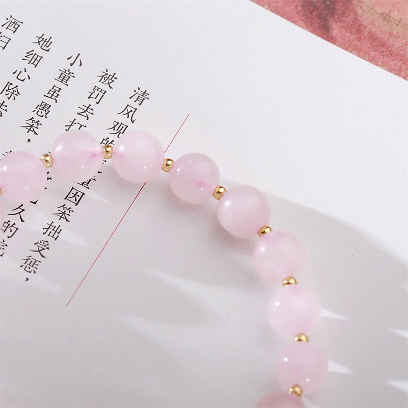 Stone of buddha Natural Pink Crystal Plum Blossom Love Bracelet