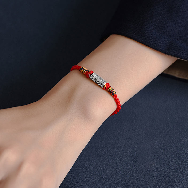 Stone of buddha Handcrafted 925 Sterling Silver Everything Goes Well Design Protection Strength Bracelet Anklet