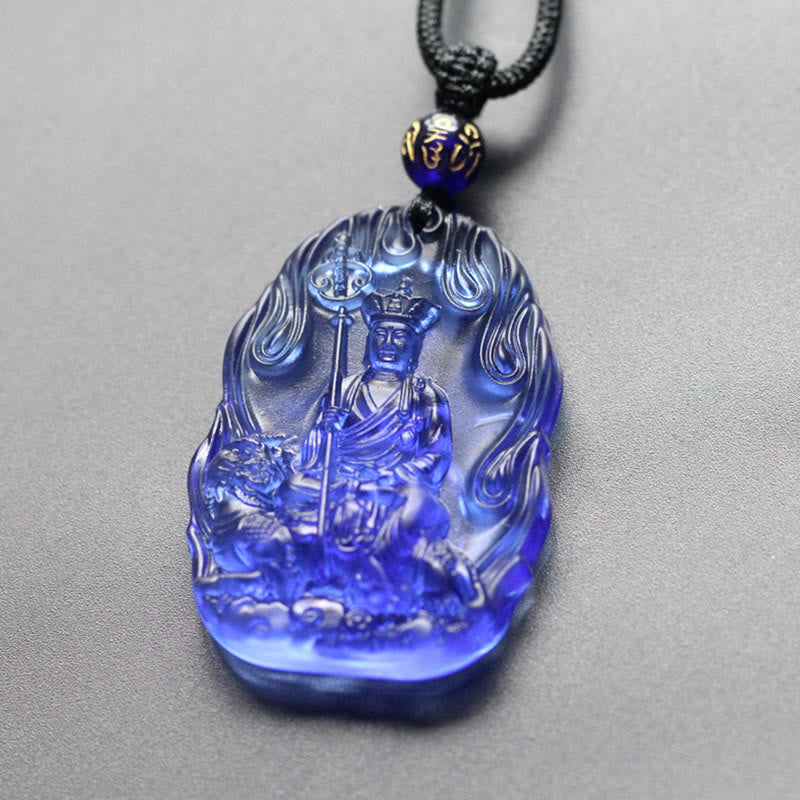 Stone of buddha Ksitigarbha Buddha Liuli Crystal Serenity Amulet Necklace Pendant