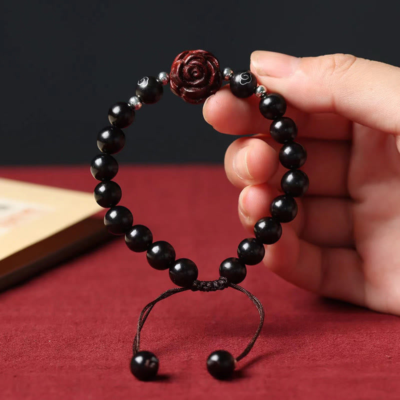 Stone of buddha Small Leaf Red Sandalwood Sooth Bracelet