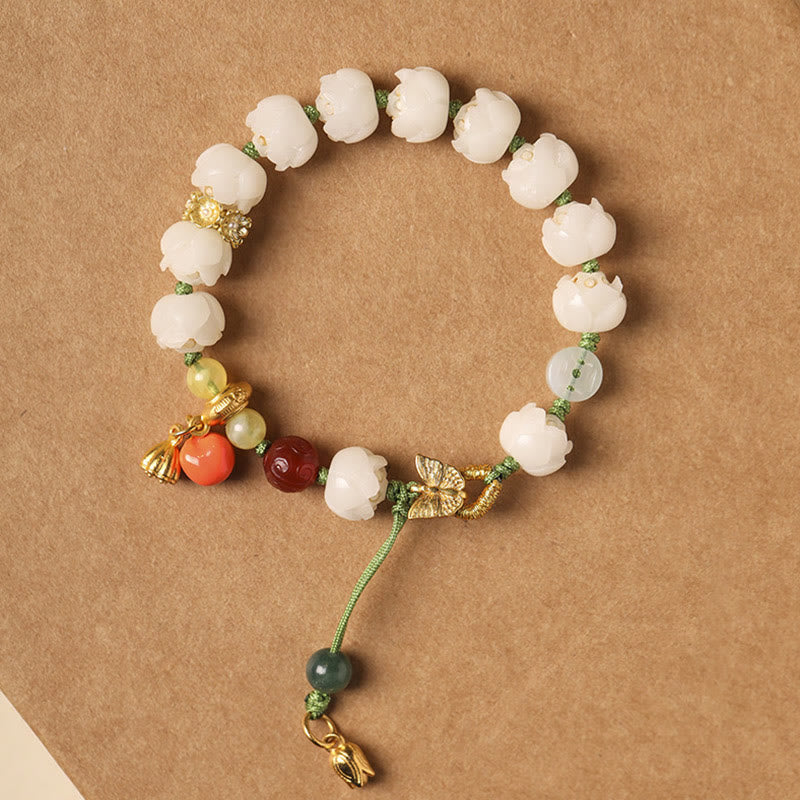 Stone of buddha Natural Bodhi Seed Lotus Pumpkin Bead Peace Harmony Bracelet