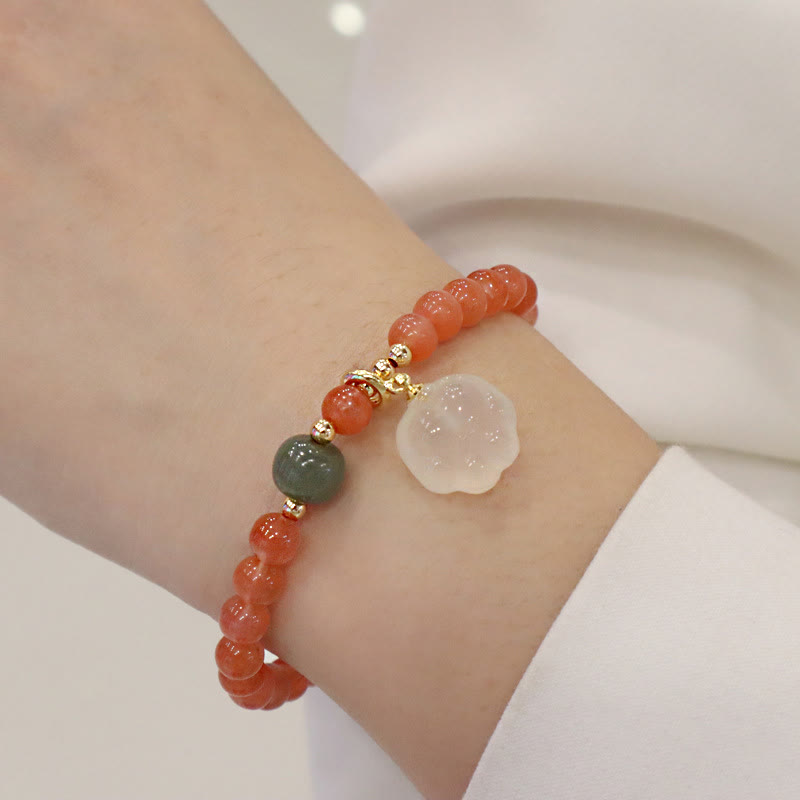 Stone of buddha Red Agate Chalcedony Cat Paw Jade Confidence Bracelet