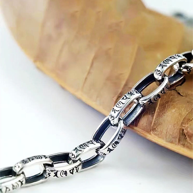Stone of buddha Om Mani Padme Hum Double Dorje Copper Engraved Wisdom Bracelet