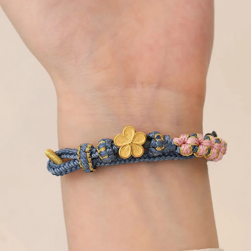 Stone of buddha Peach Blossom Design Wealth String Bracelet