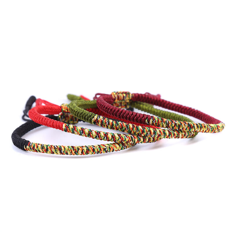 Stone of buddha Tibetan Handmade Multicolor King Kong Knot Luck Strength Braided Bracelet