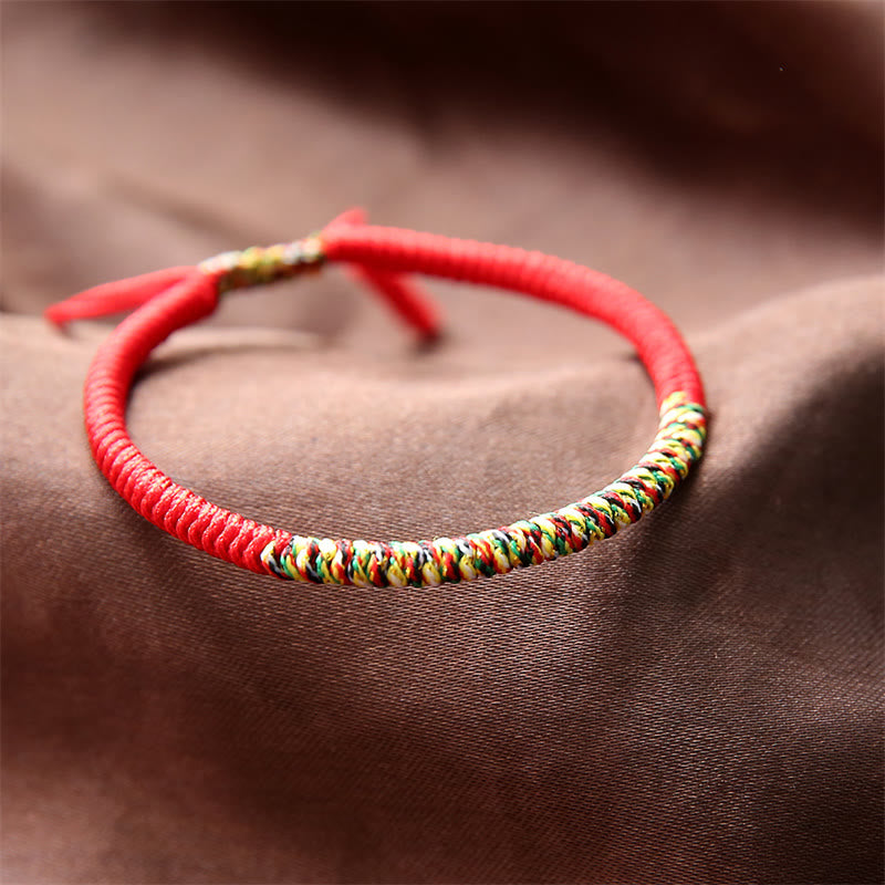 Stone of buddha Tibetan Handmade Multicolor King Kong Knot Luck Strength Braided Bracelet