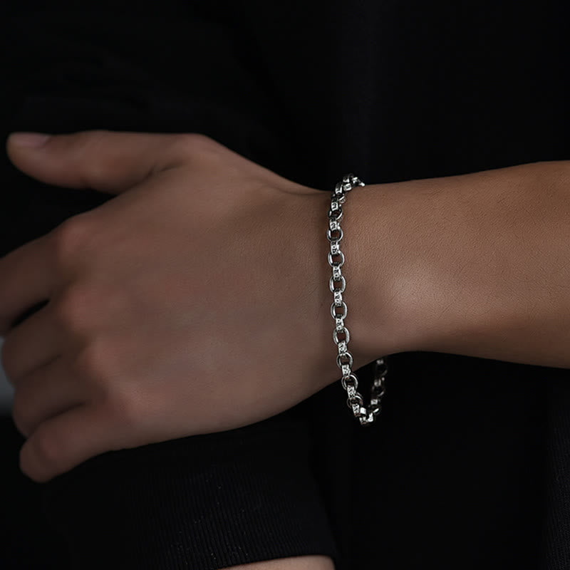 Stone of buddha 925 Sterling Silver Om Mani Padme Hum Carved Design Creativity Metal Bracelet